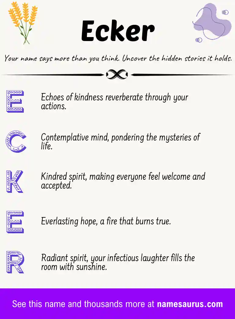 Acrostic poem about Ecker.