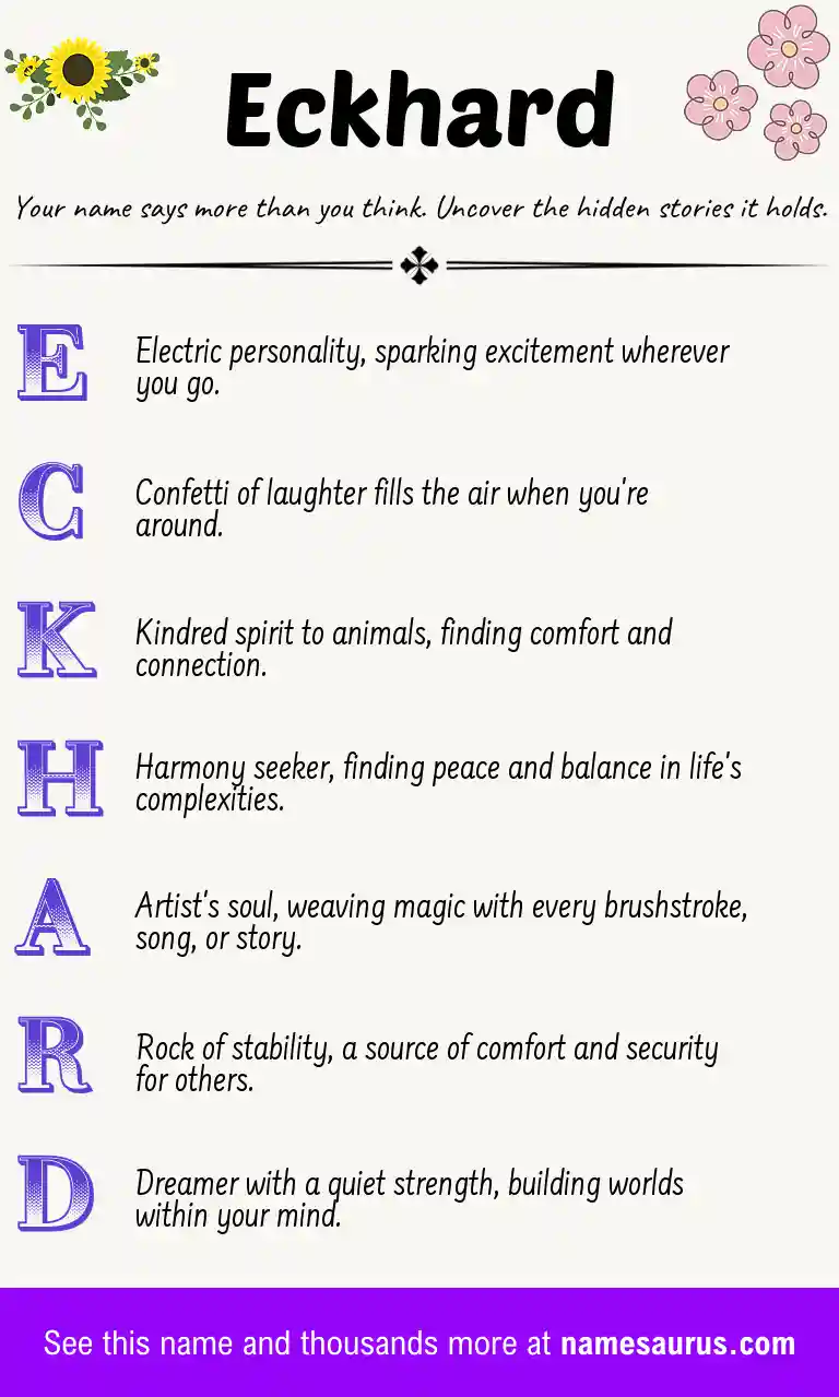 Acrostic poem about Eckhard.
