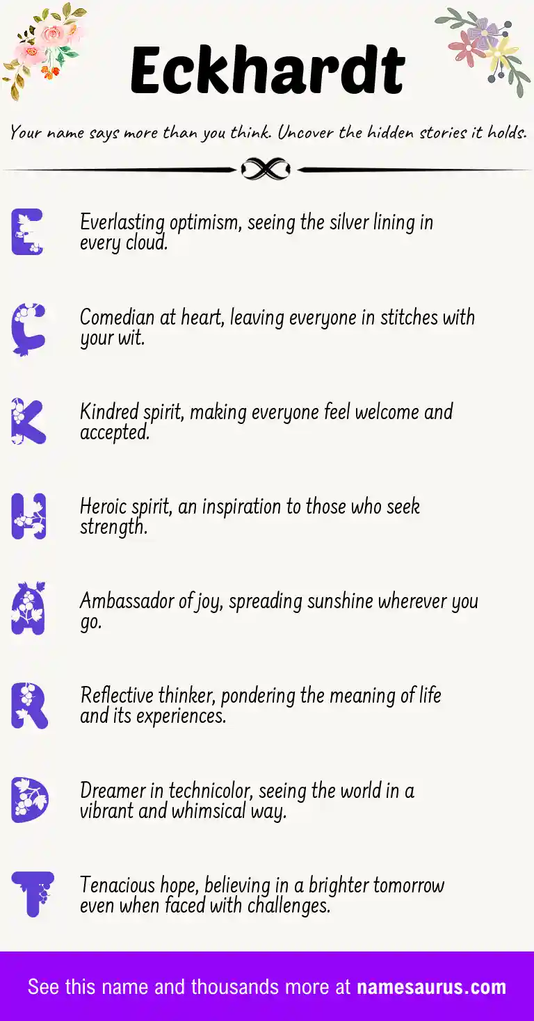 Acrostic poem about Eckhardt.