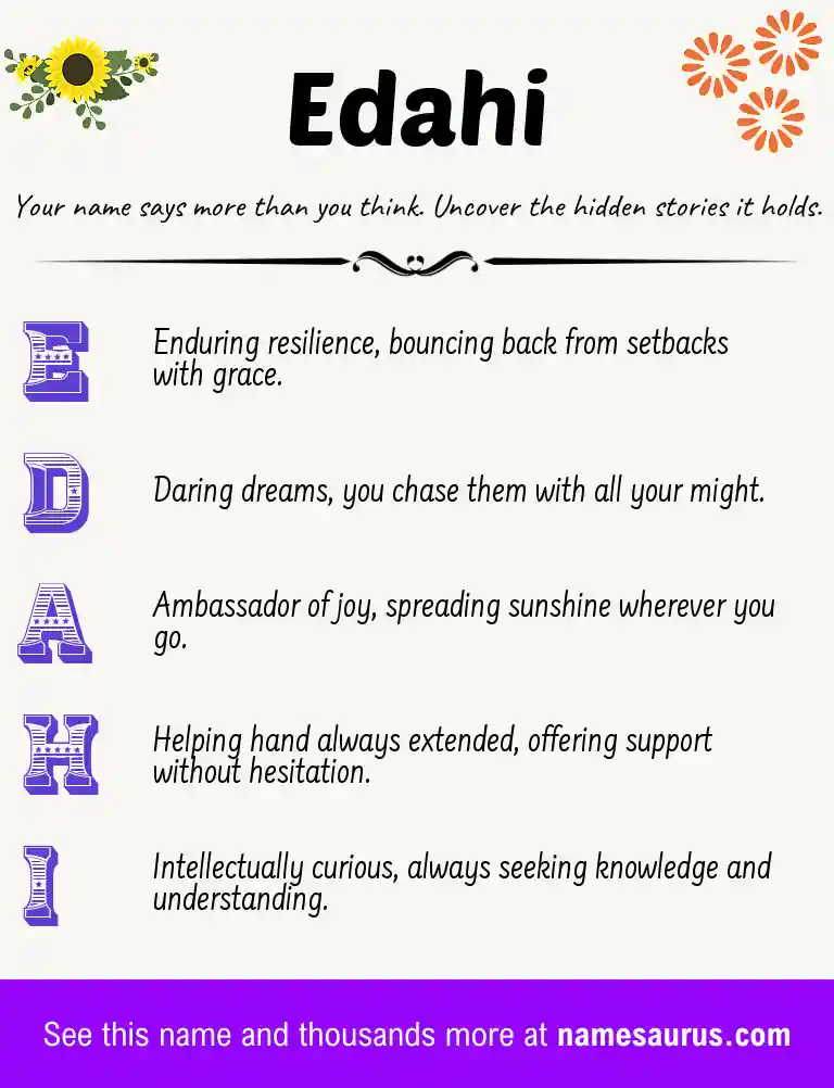 Acrostic poem about Edahi.