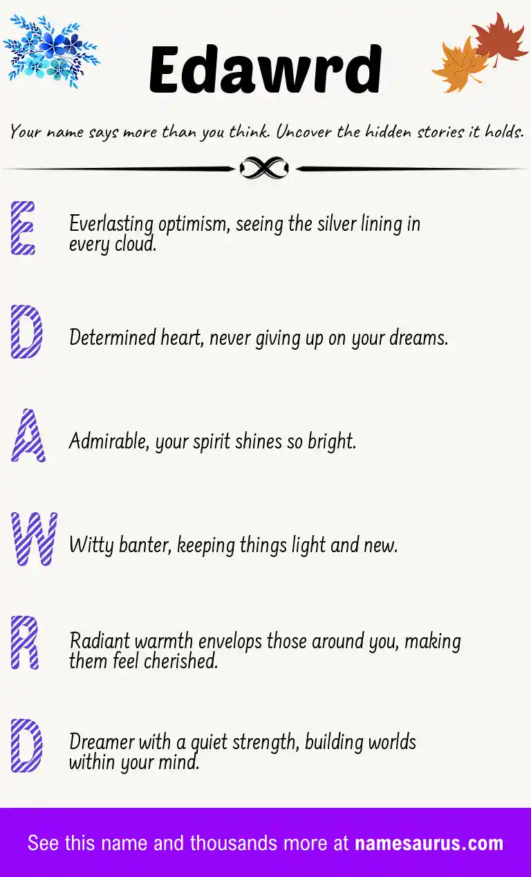 Acrostic poem about Edawrd.