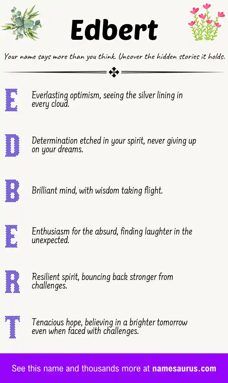 Acrostic poem about Edbert.