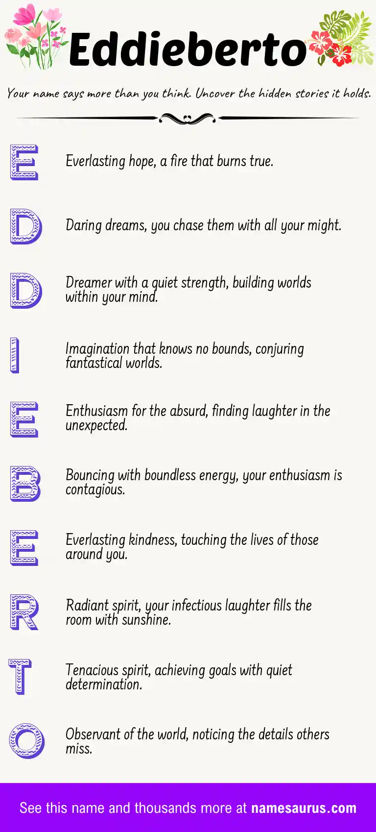 Acrostic poem about Eddieberto.