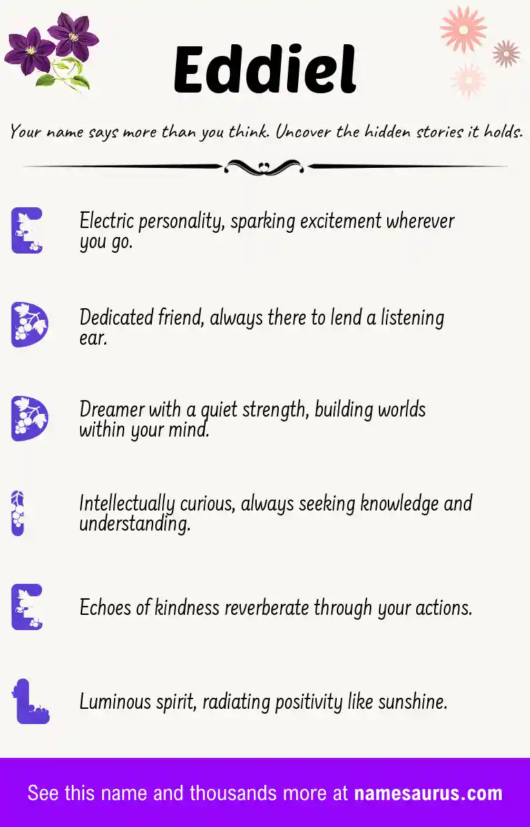 Acrostic poem about Eddiel.
