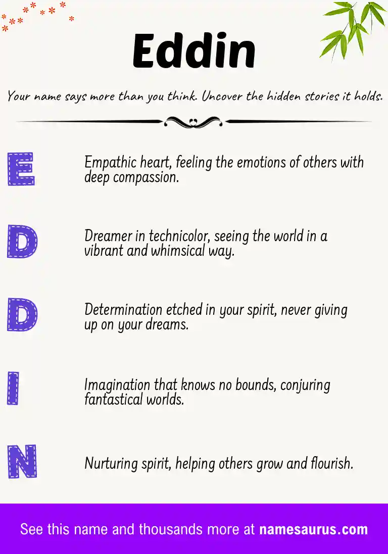 Acrostic poem about Eddin.
