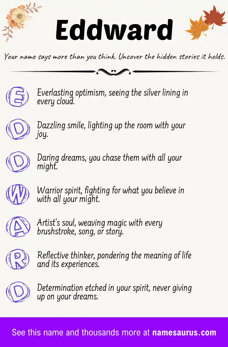 Acrostic poem about Eddward.