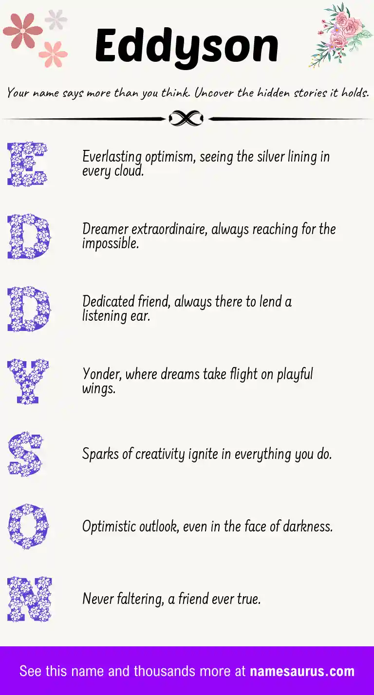 Acrostic poem about Eddyson.