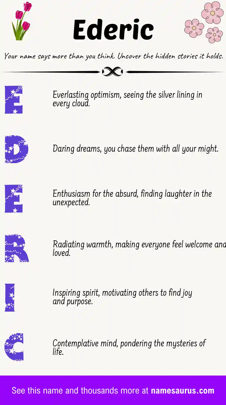 Acrostic poem about Ederic.
