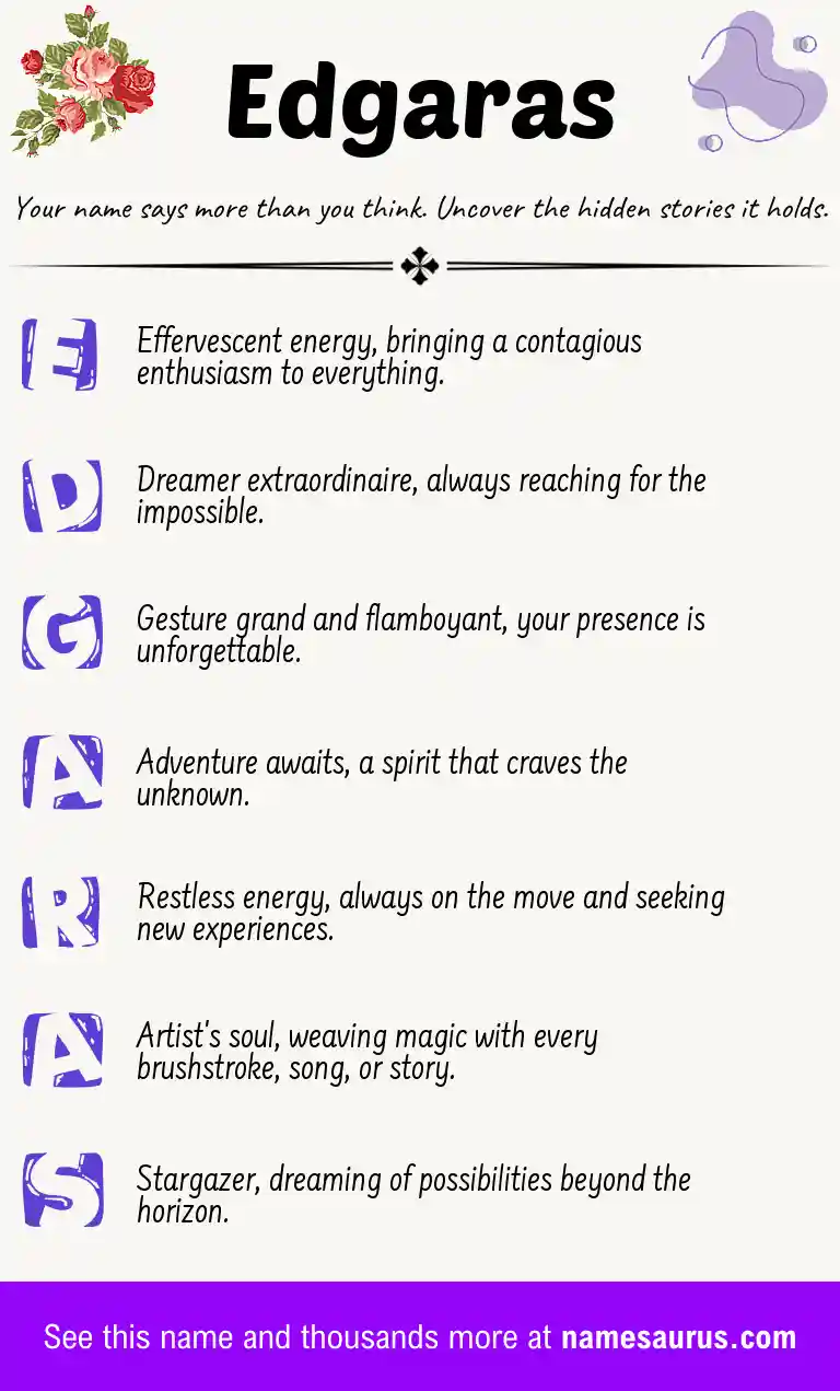 Acrostic poem about Edgaras.