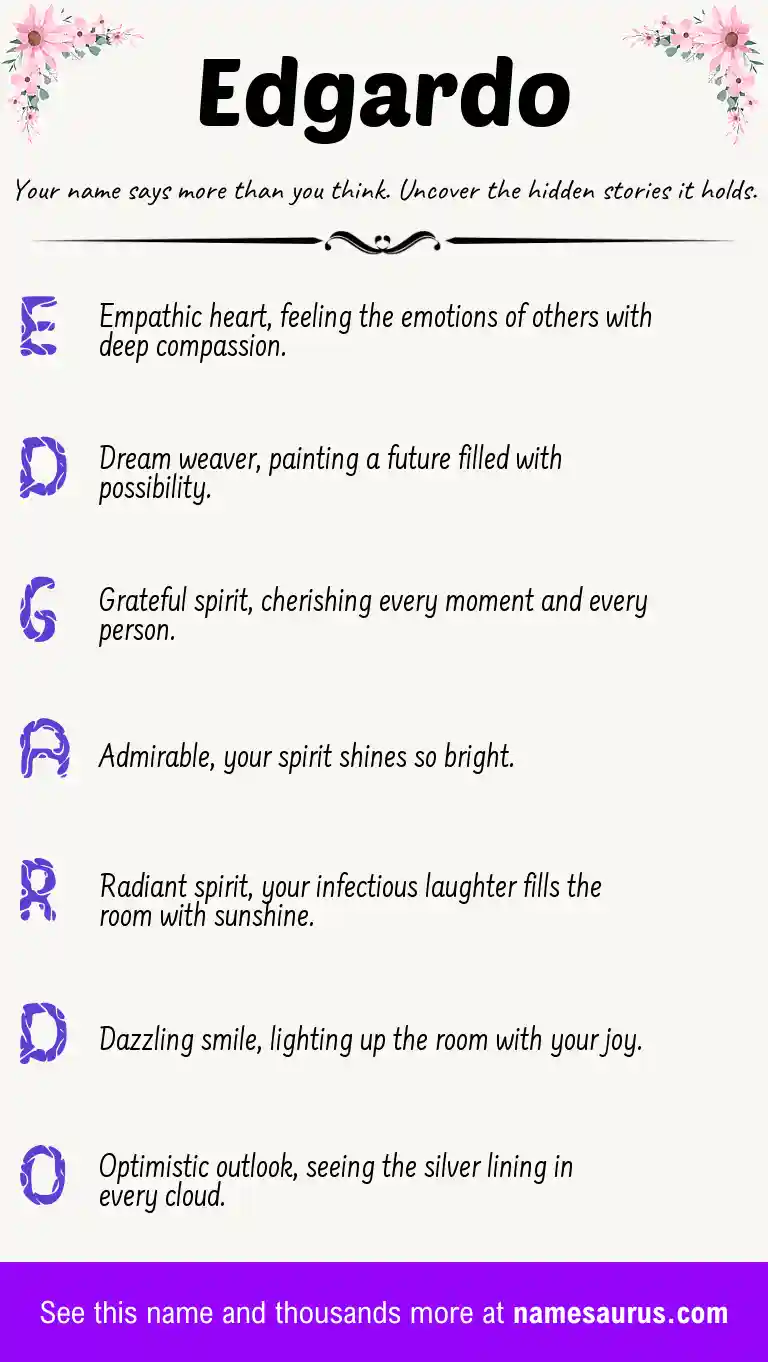 Acrostic poem about Edgardo.
