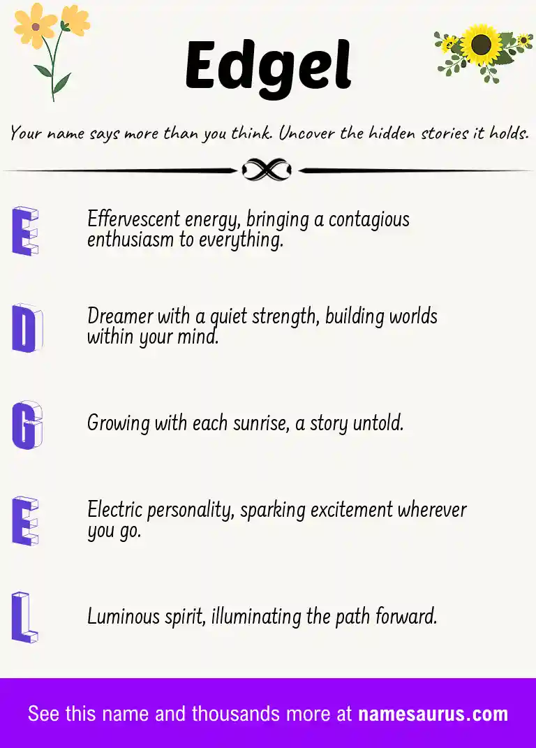 Acrostic poem about Edgel.