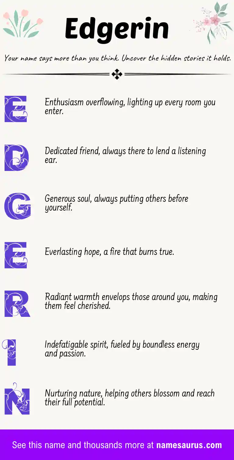 Acrostic poem about Edgerin.