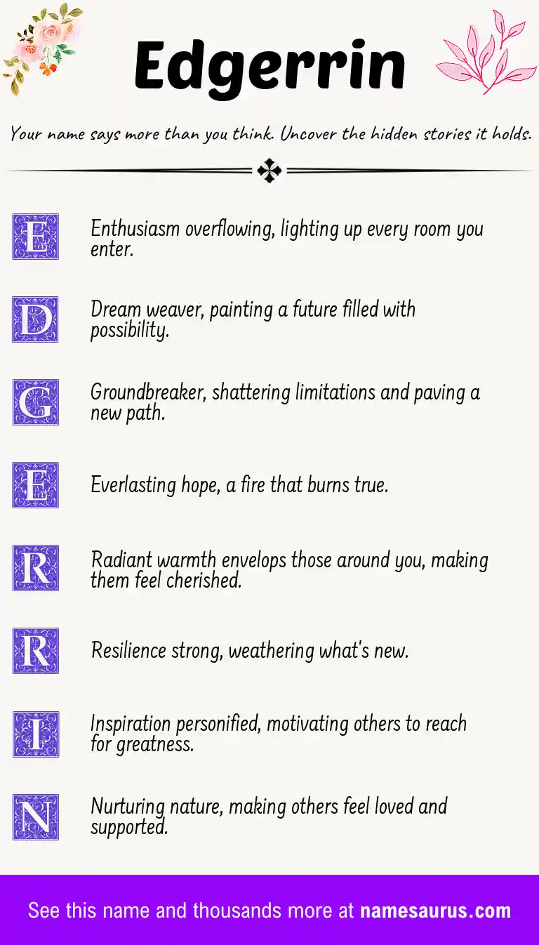 Acrostic poem about Edgerrin.