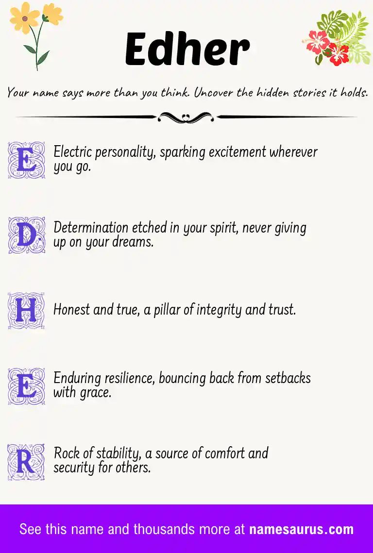 Acrostic poem about Edher.