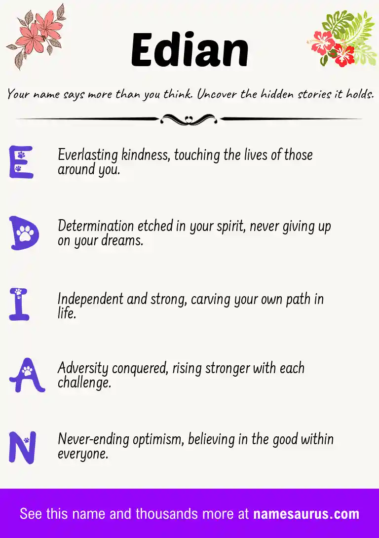 Acrostic poem about Edian.