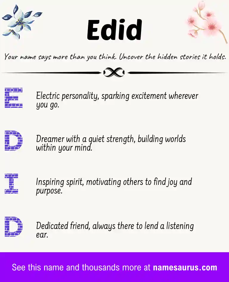 Acrostic poem about Edid.