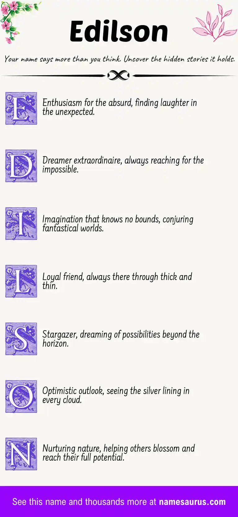 Acrostic poem about Edilson.