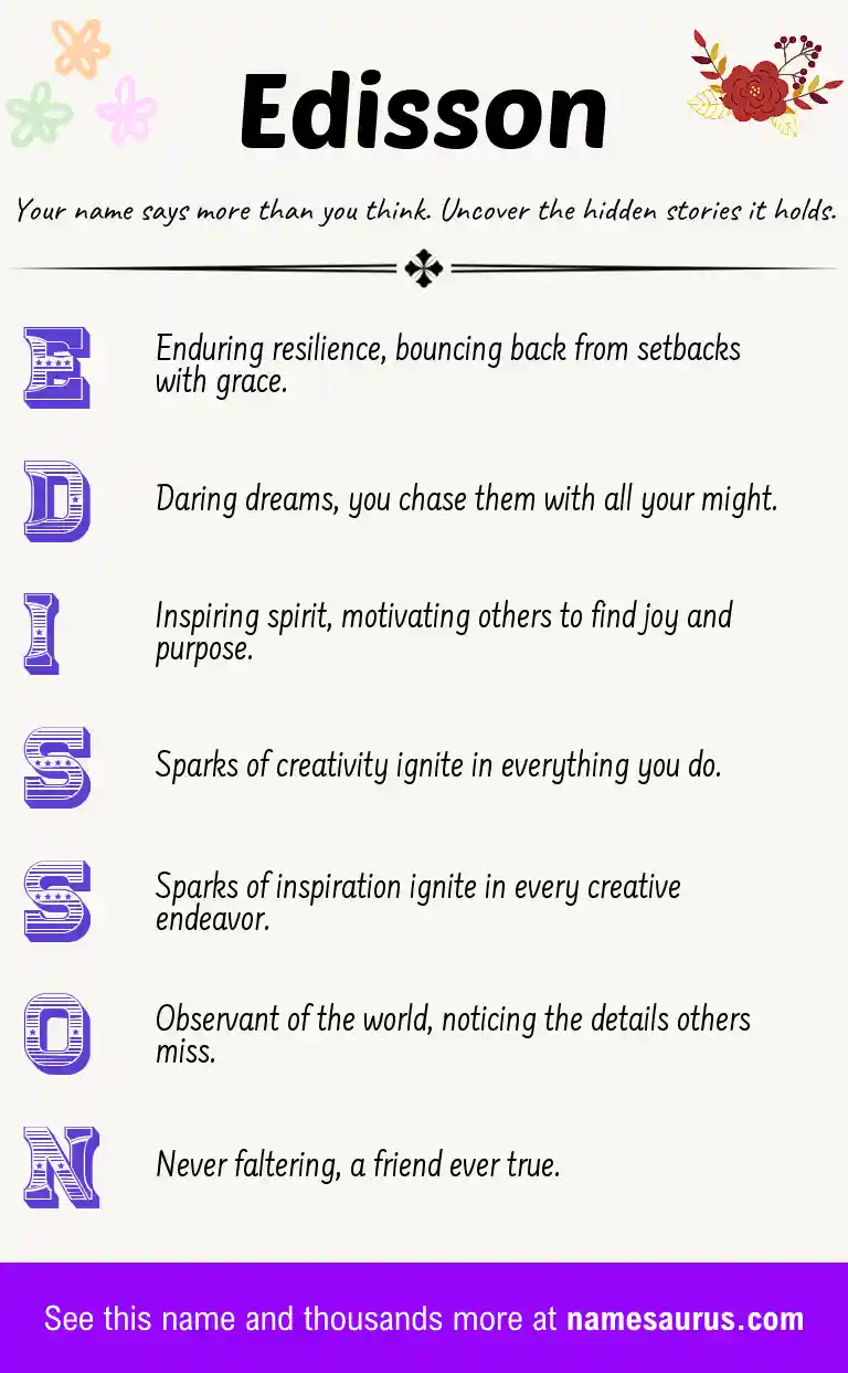Acrostic poem about Edisson.