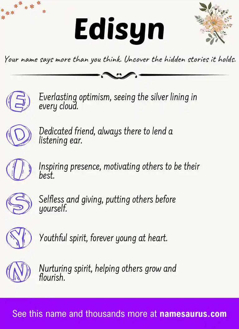 Acrostic poem about Edisyn.