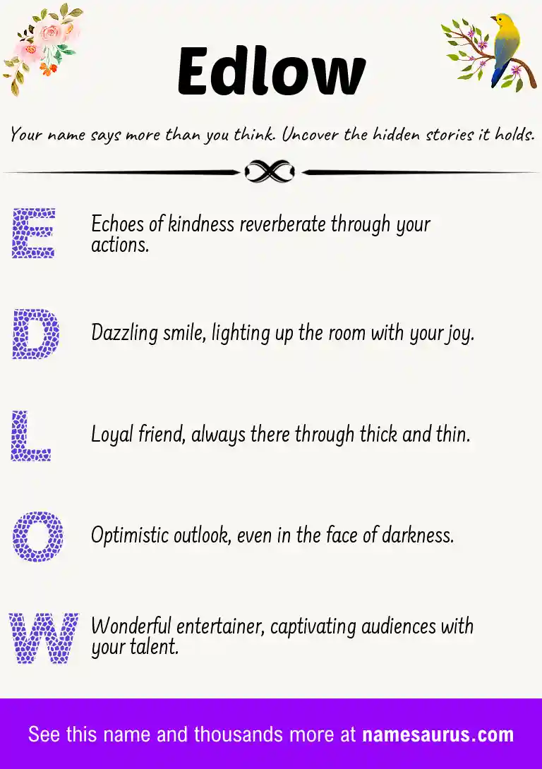 Acrostic poem about Edlow.