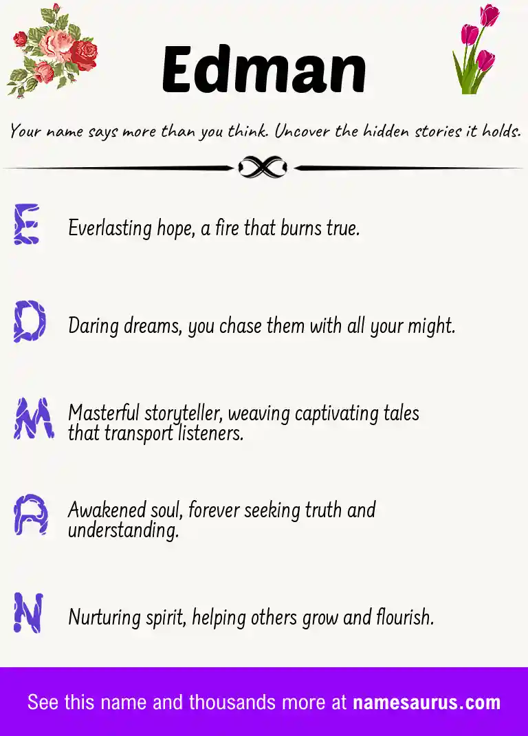 Acrostic poem about Edman.