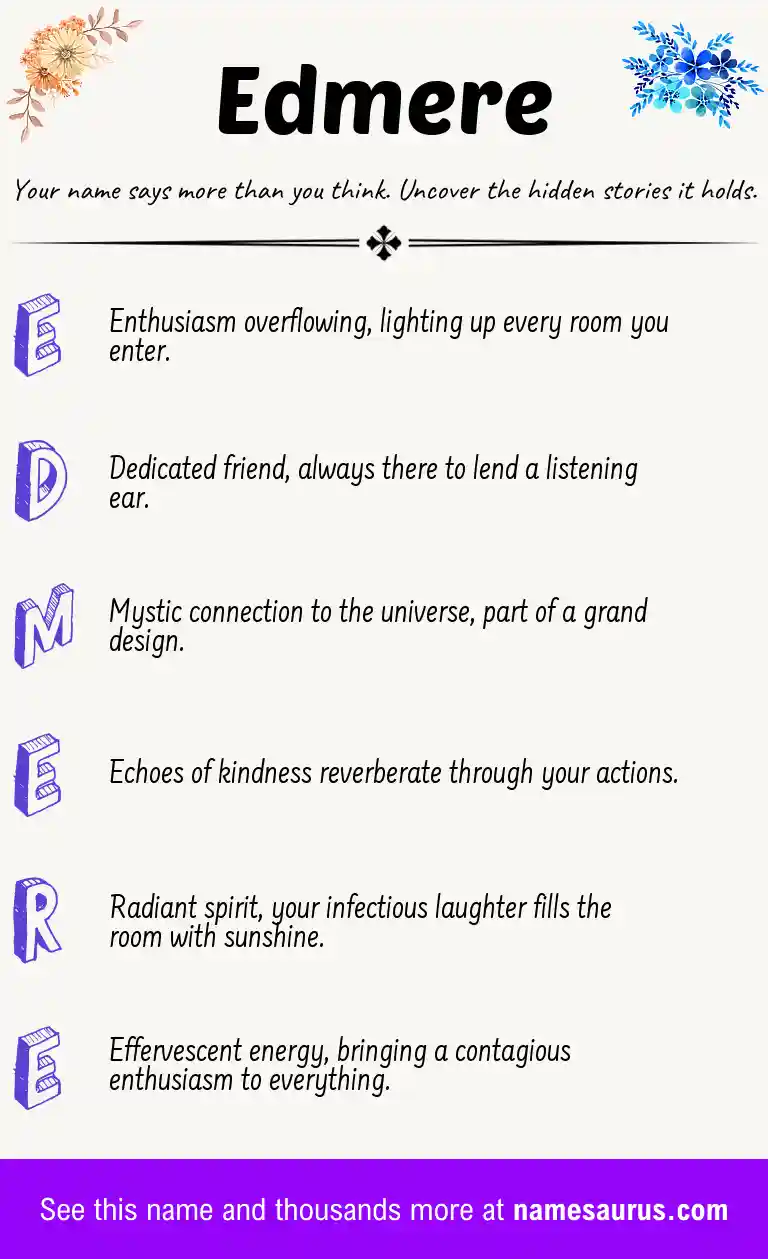 Acrostic poem about Edmere.