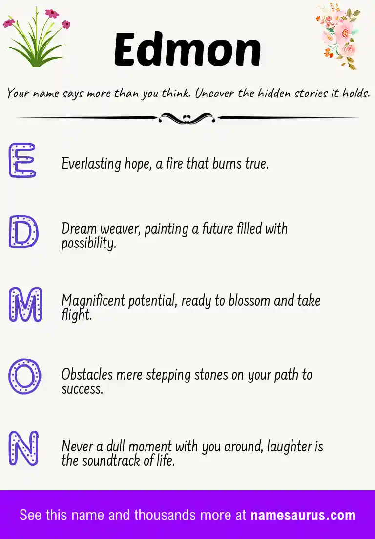 Acrostic poem about Edmon.