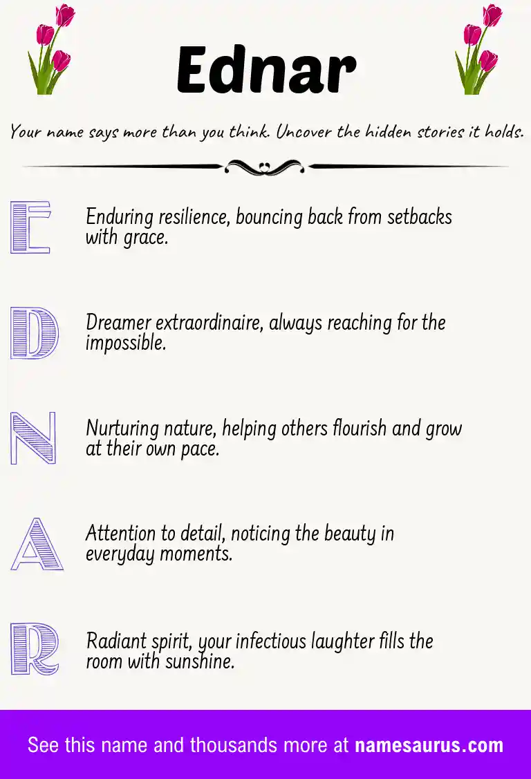 Acrostic poem about Ednar.
