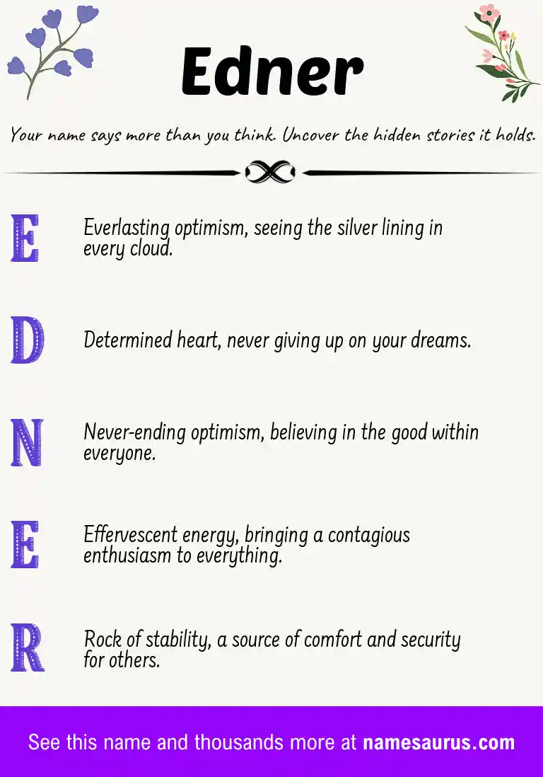 Acrostic poem about Edner.