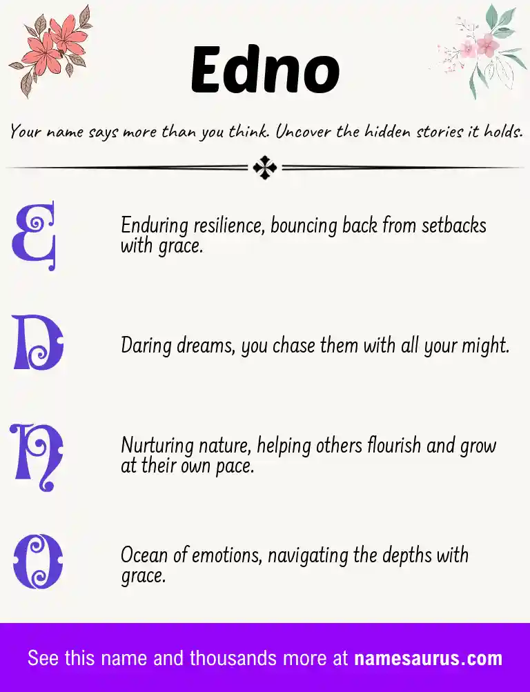 Acrostic poem about Edno.