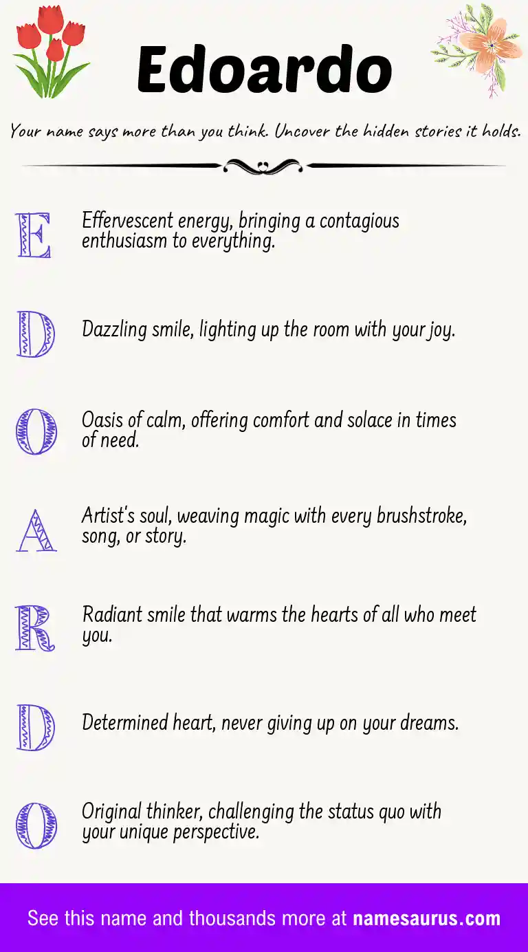Acrostic poem about Edoardo.