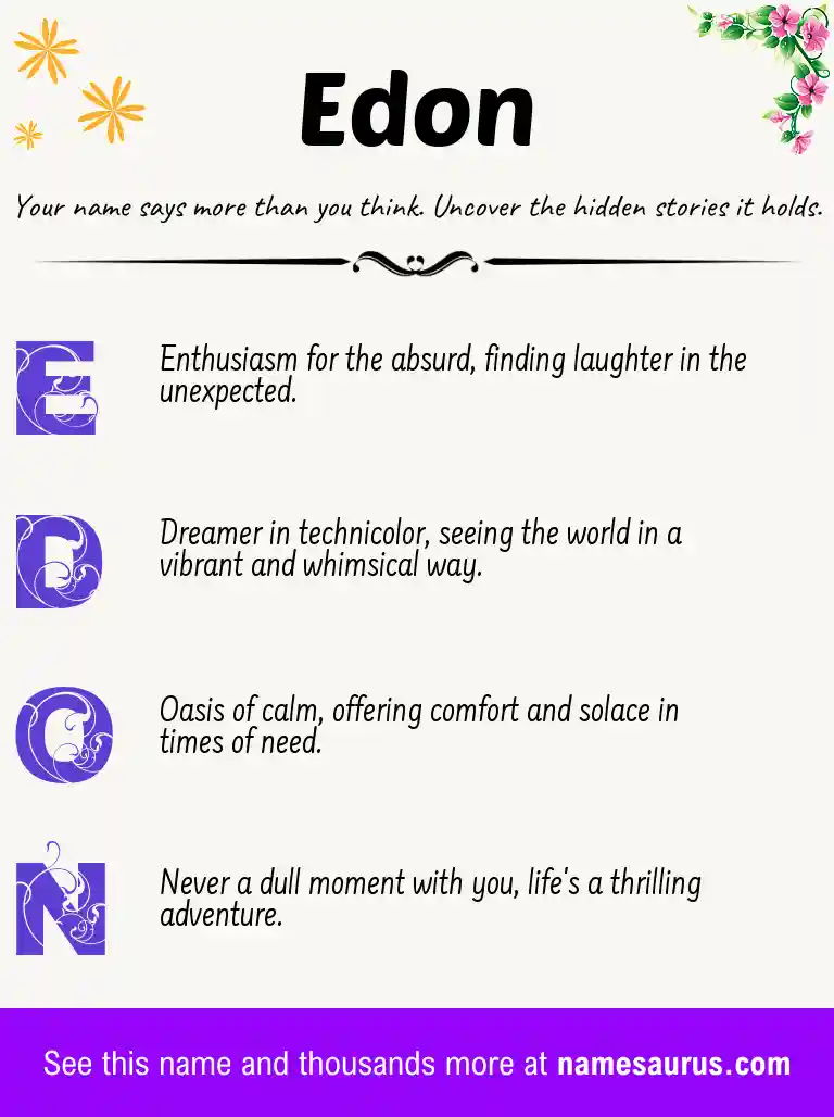 Acrostic poem about Edon.