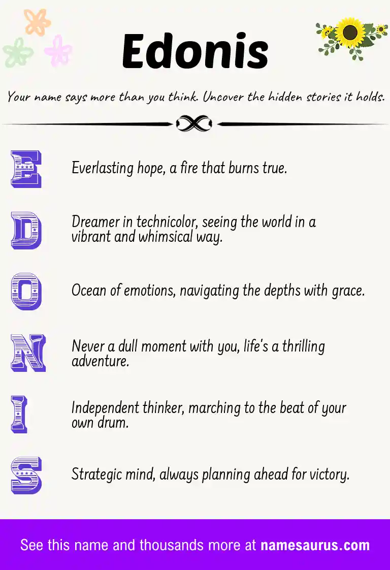 Acrostic poem about Edonis.