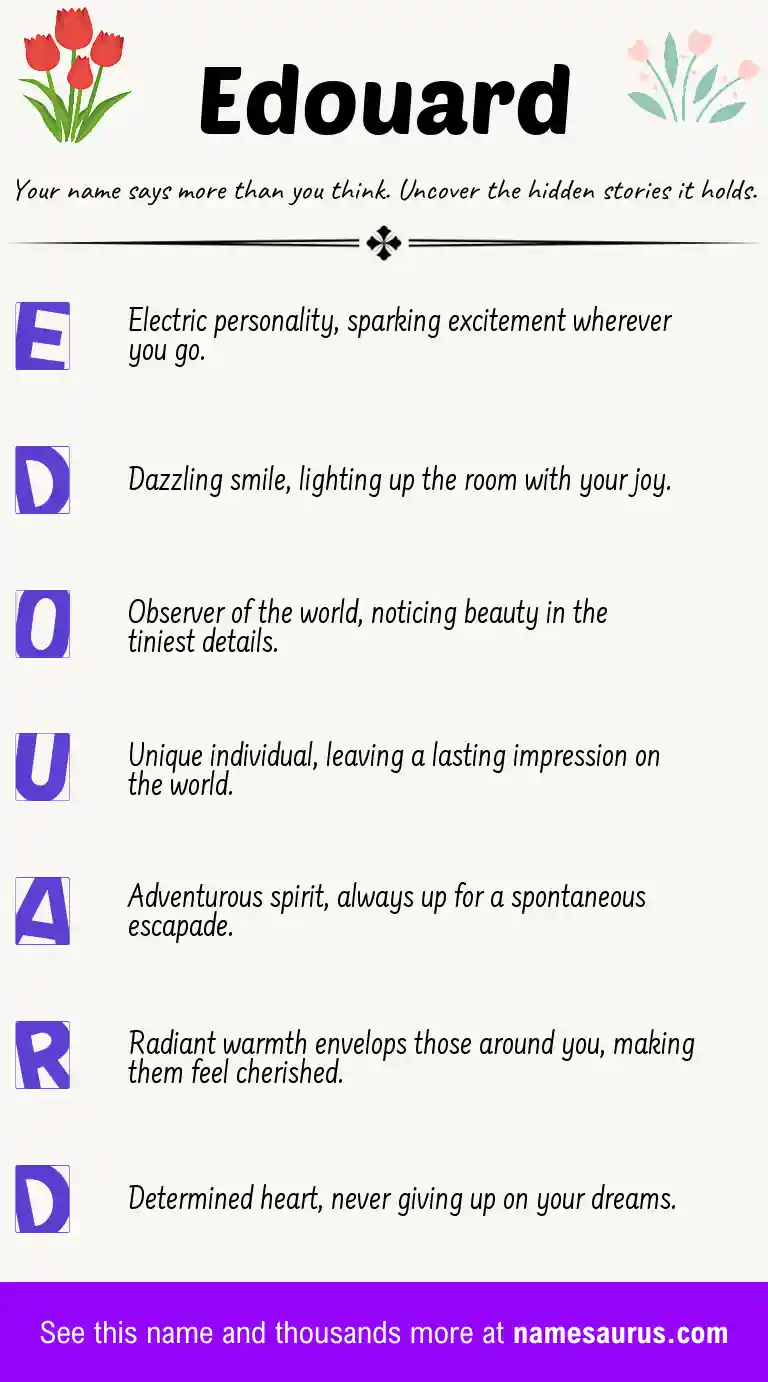 Acrostic poem about Edouard.