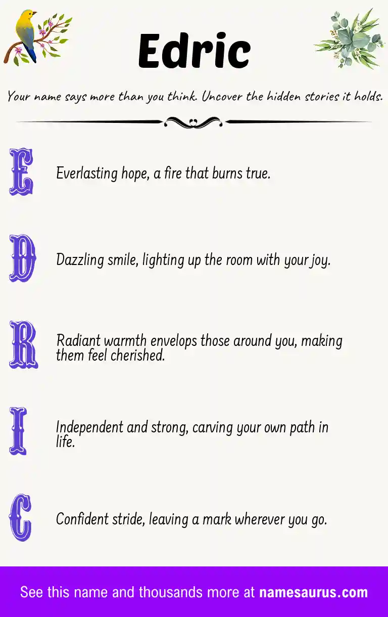 Acrostic poem about Edric.