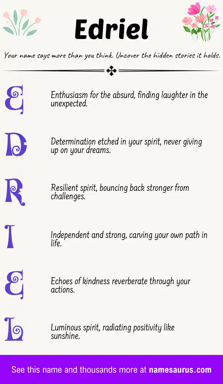 Acrostic poem about Edriel.