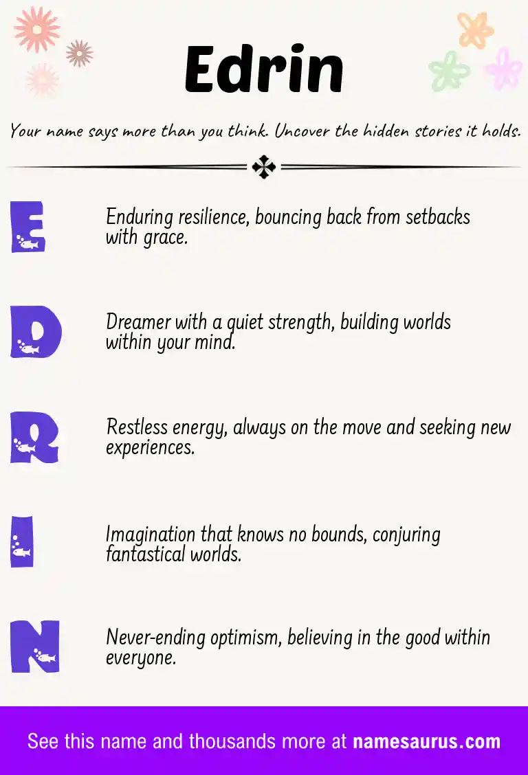 Acrostic poem about Edrin.