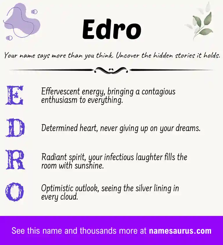 Acrostic poem about Edro.