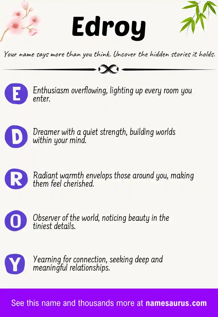 Acrostic poem about Edroy.