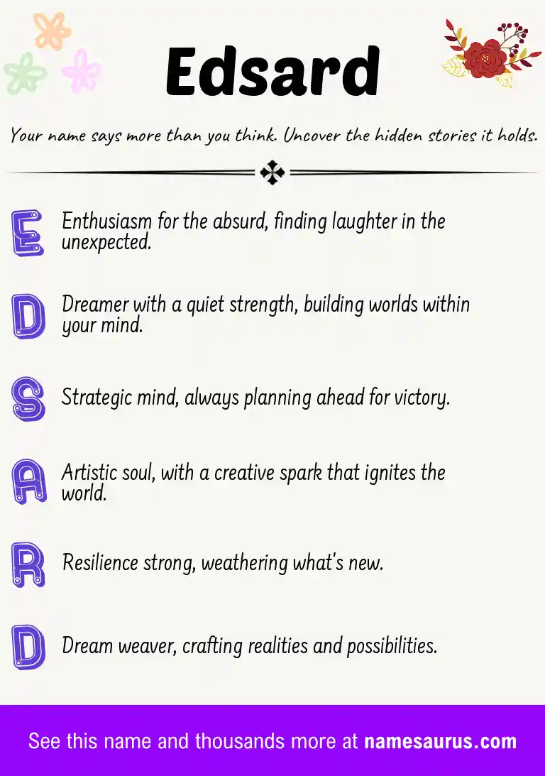 Acrostic poem about Edsard.