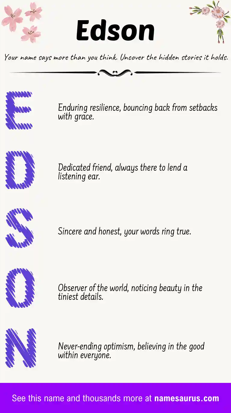 Acrostic poem about Edson.