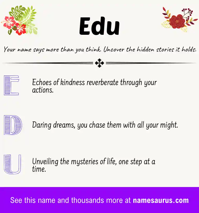 Acrostic poem about Edu.