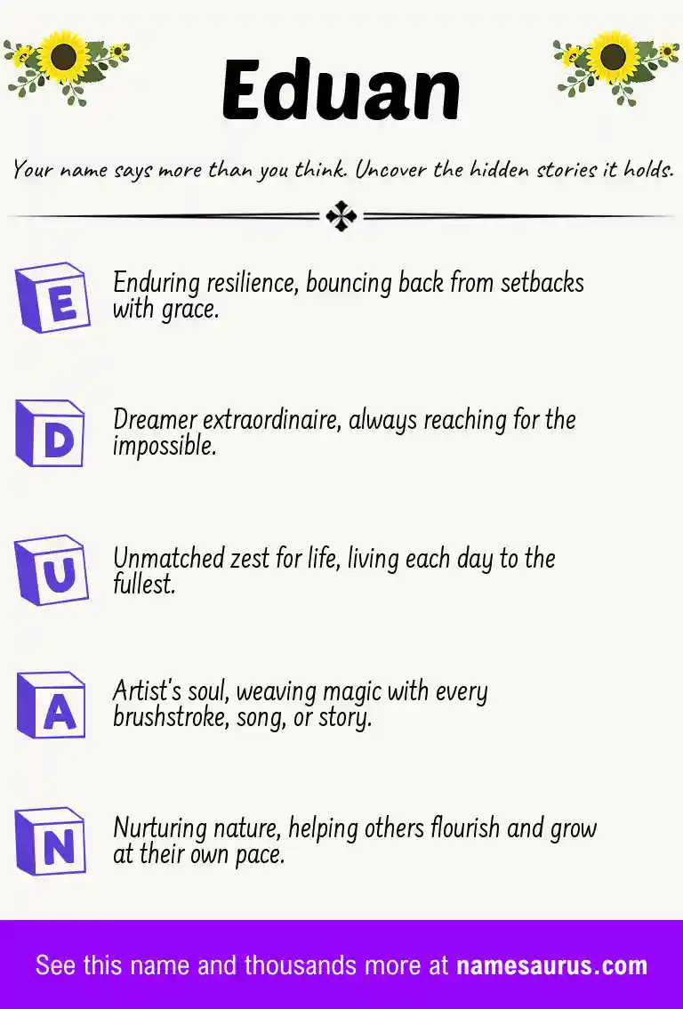 Acrostic poem about Eduan.