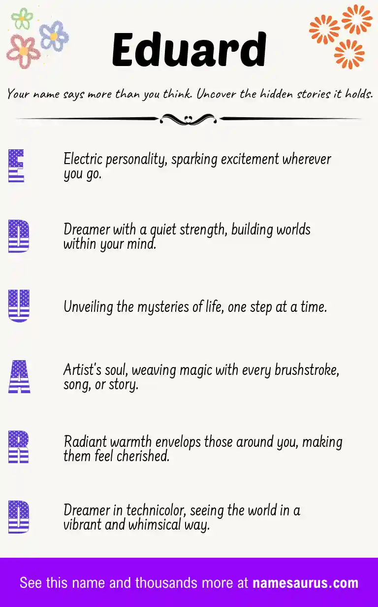 Acrostic poem about Eduard.
