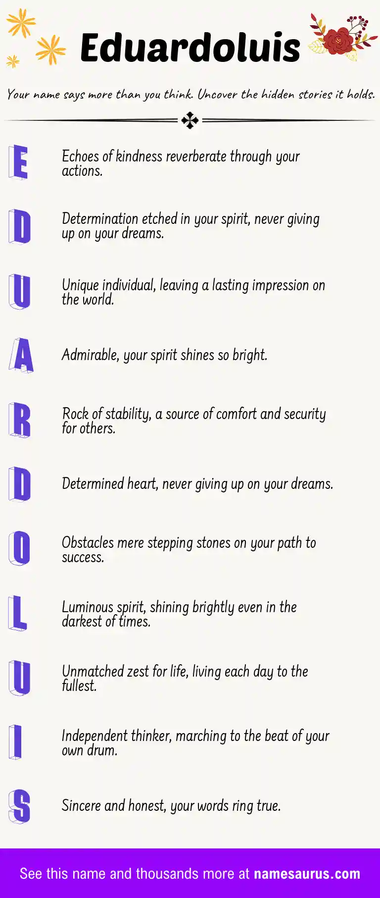 Acrostic poem about Eduardoluis.
