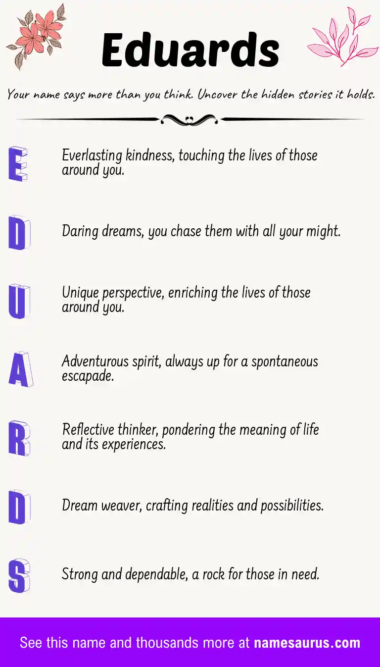 Acrostic poem about Eduards.