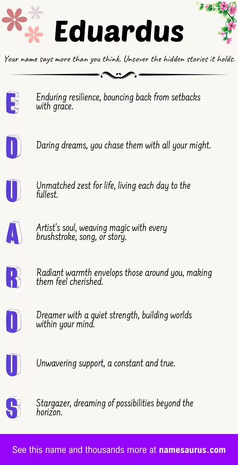 Acrostic poem about Eduardus.
