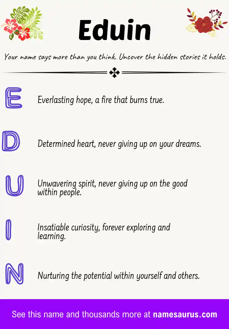 Acrostic poem about Eduin.
