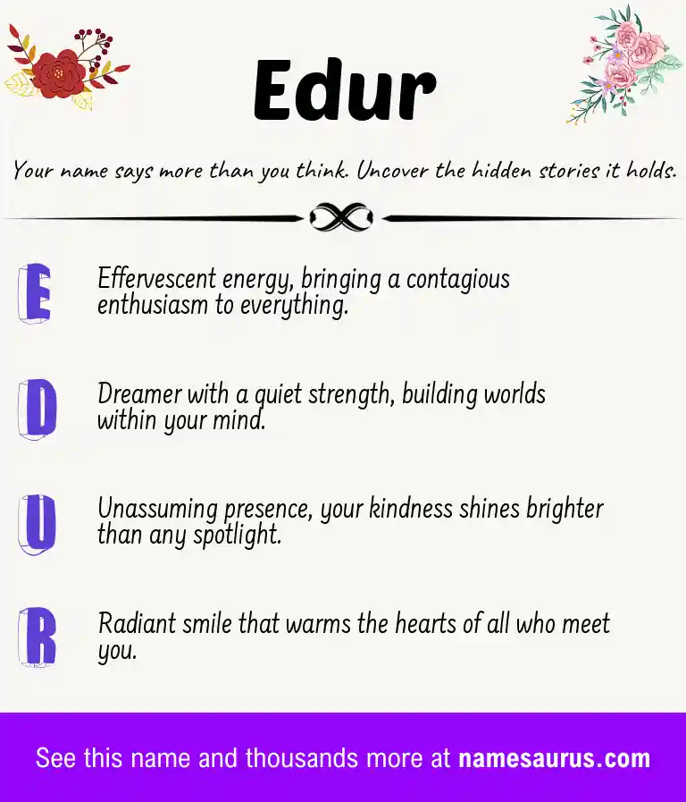 Acrostic poem about Edur.