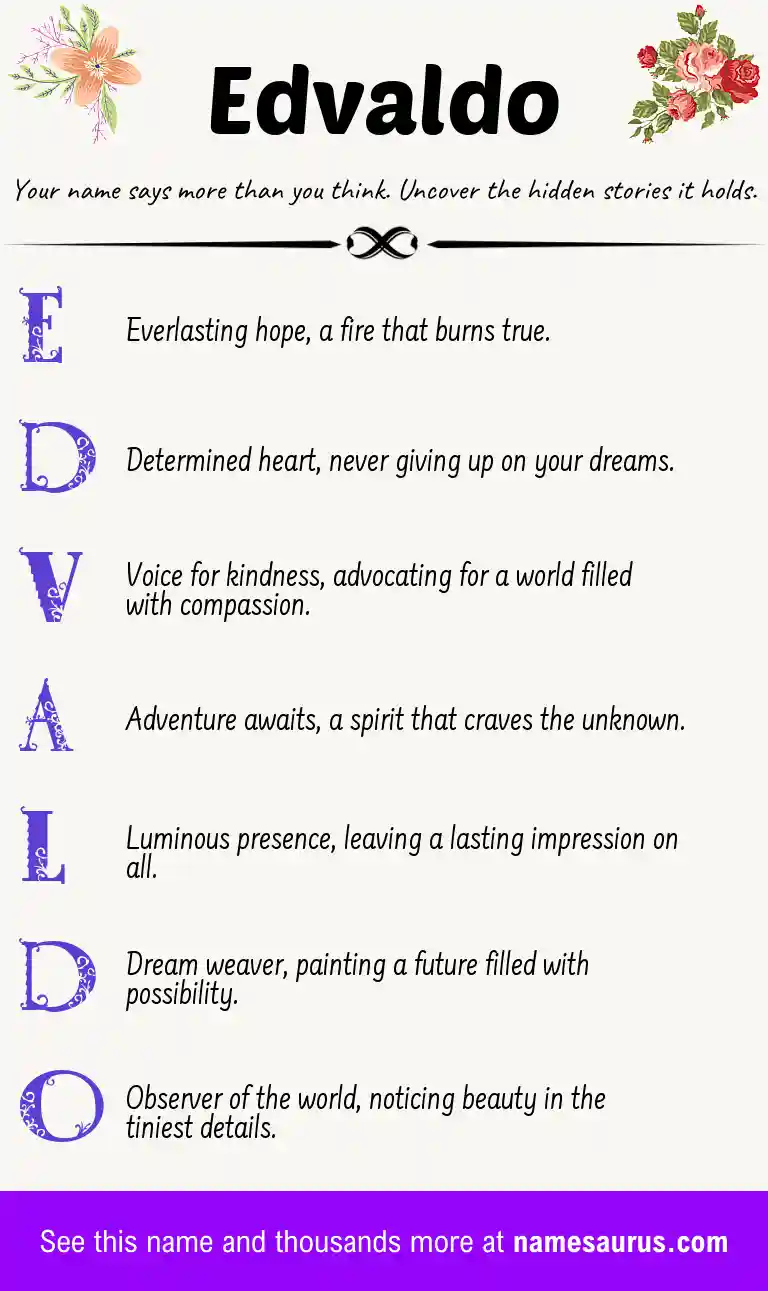 Acrostic poem about Edvaldo.
